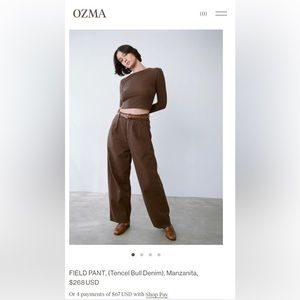 Ozma of California Field Pants in Manzanita, Size Medium